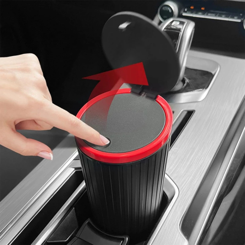 Waterproof Car Trash Can With Lid - Araba çöp kutusu basın anahtarı tipi