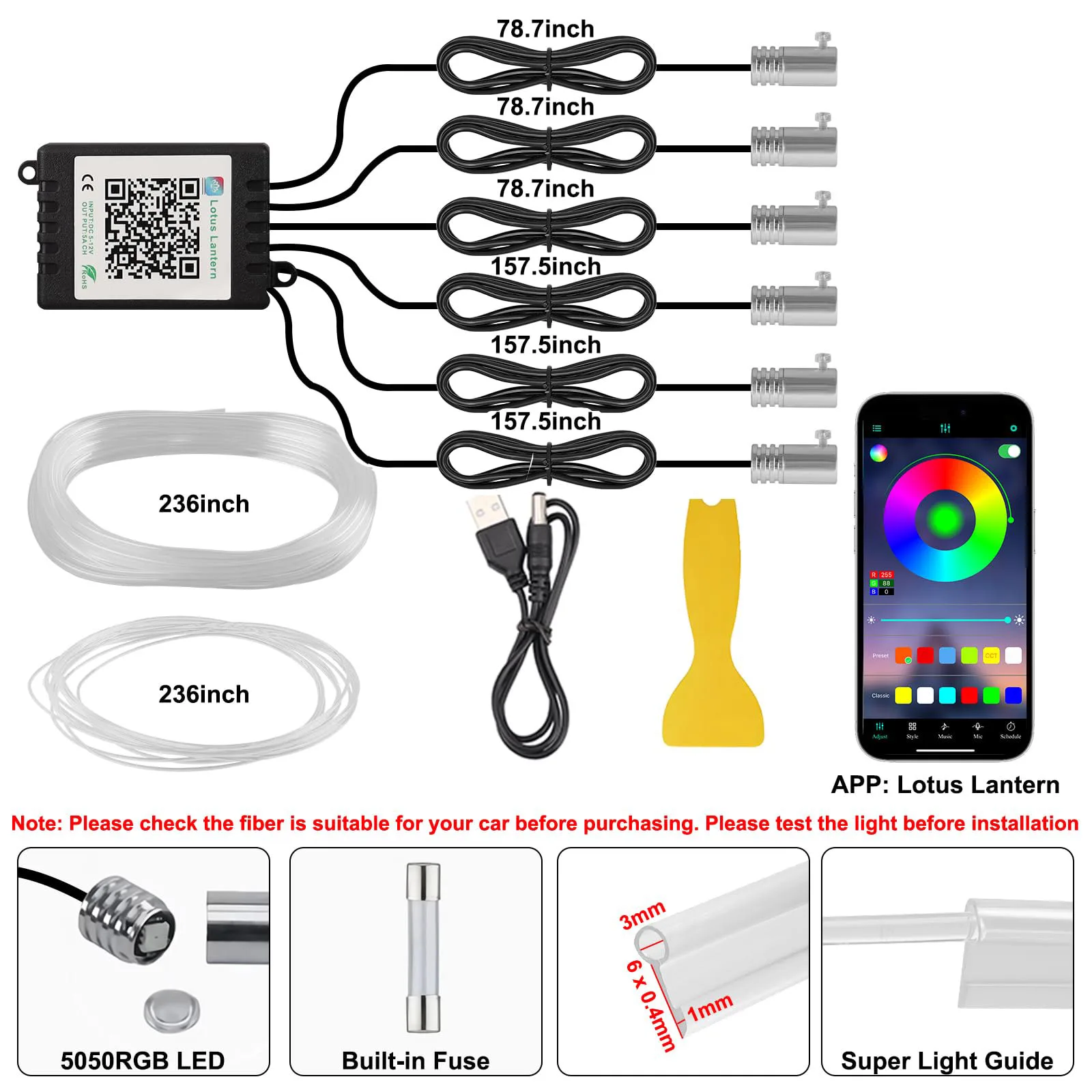 RGB LED Araç Ambiyans Aydınlat - Led Ambient Interior Car Lights App Control incelemesi ve fiyatı