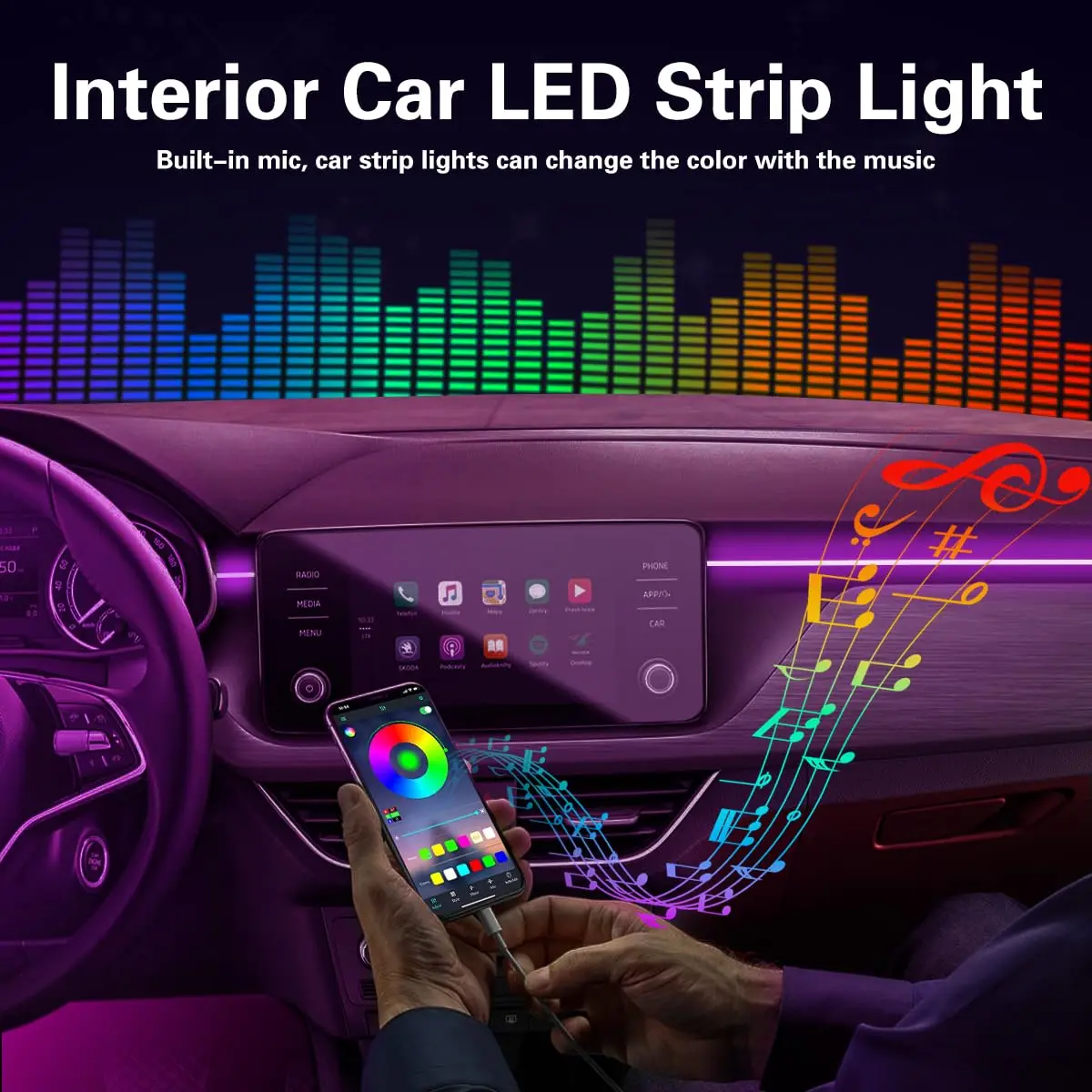 RGB LED Araç Ambiyans Aydınlat - Led Ambient Interior Car Lights App Control incelemesi ve fiyatı